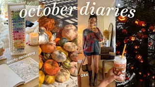 October Diaries🎃 starting to decorate, pumpkin light show & cozy time at home