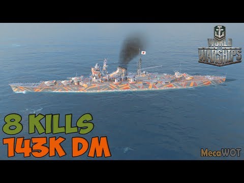 World of WarShips | Mogami | 8 KILLS | 143K Damage - Replay Gameplay 1080p 60 fps