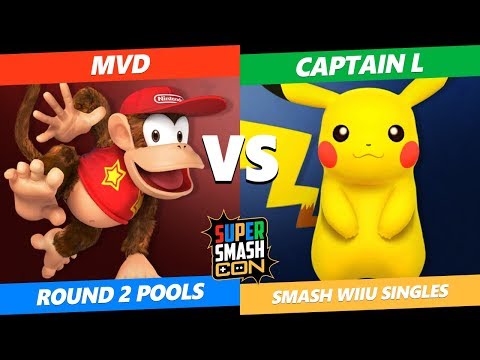 SSC 2019 SSB4 - TG MVD (Diddy Kong) VS TGS Captain L (Pikachu) Smash WiiU Round 2 Pools
