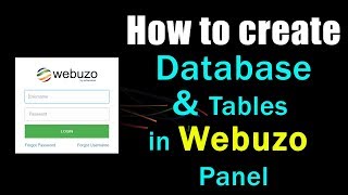 Webuzo Panel - How to Create Database / User / Table creation | cPanel Alternati