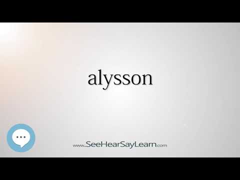alysson (Every English Word Pronounced) 📕🔊🗣️😎✅