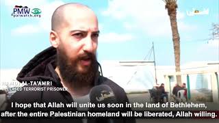 Released terrorist prisoner on PA TV