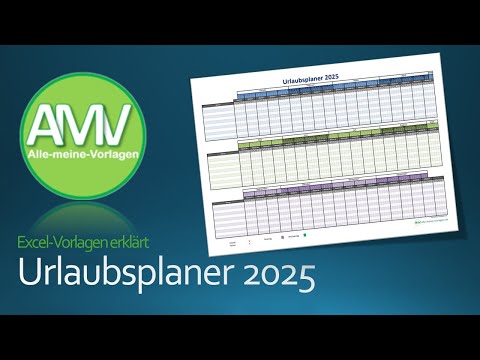 Urlaubsplaner 2025 als Excel Vorlage und als PDF