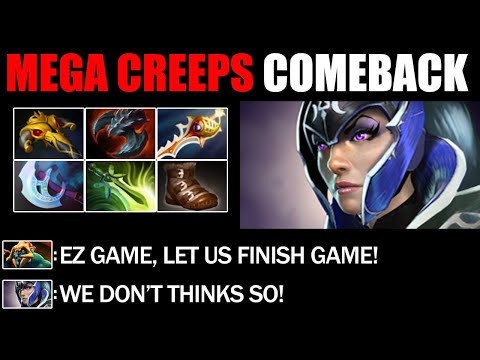 Mega Creeps Comeback By Divine Rapier Luna - Epic Battle Fight Immortal Rank Dota 2