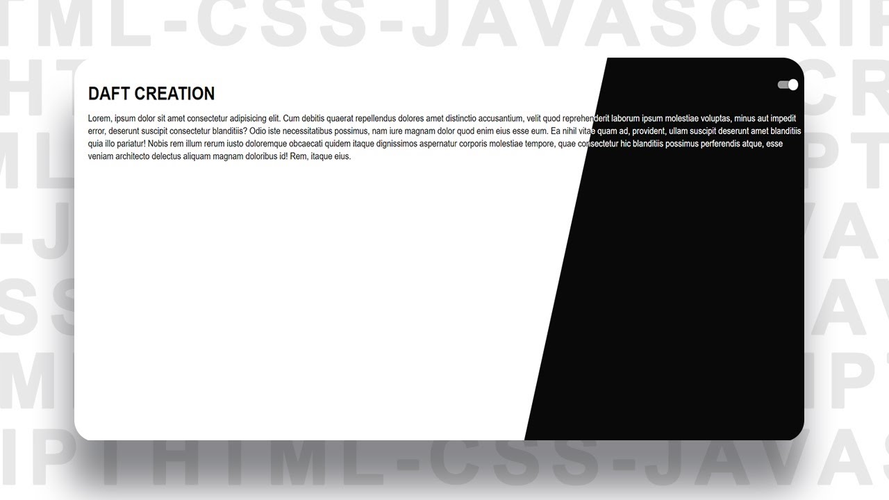 Light / Dark Mode Theme Toggle | CSS - JavaScript Tutorial | Daft Creation