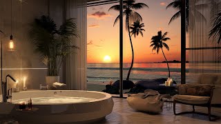 Elegant Night Jazz in Luxury Hotel 4K by The Sea. The Best Place to Spend Vacati