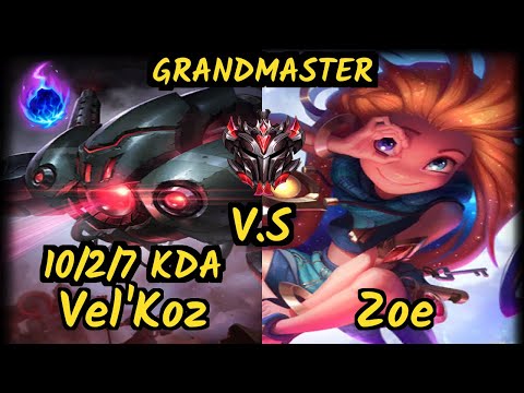 Pekin Woof (VEL'KOZ) vs ZOE - 10/2/7 KDA MID GAMEPLAY - NA Ranked GRANDMASTER