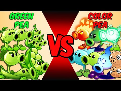 Team GREEN Pea vs COLOR Pea Plants - Who Will Win? - PvZ 2 Team Plant vs Team Plant