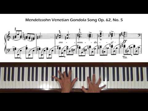 Mendelssohn Songs without Words Op. 62, No. 5  Venetian Gondola Song Piano Tutorial