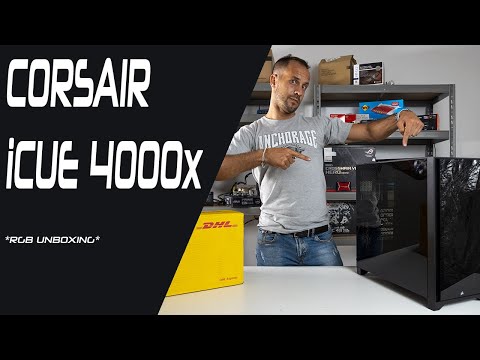 Korpusas Corsair iCUE 4000X RGB Tempered Glass Midi-Tower, juodas video