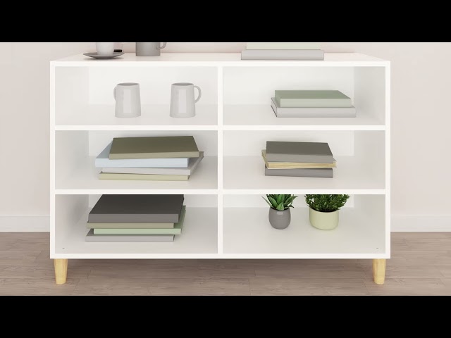 Vidéo teaser pour 806031 vidaXL Sideboard White 103,5x35x70 cm Engineered Wood