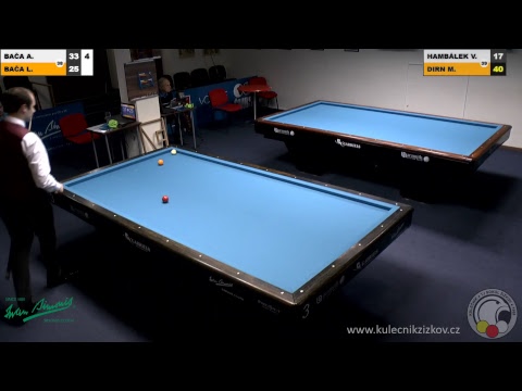 Czech 3-cushion league D1 - 8th round - Libor BAČA vs Adam BAČA - HAMBÁLEK vs DIRN