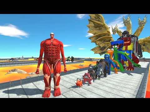 Colossal Titan vs Ghidorah LAVA DEATH RUN - Animal Revolt Battle Simulator