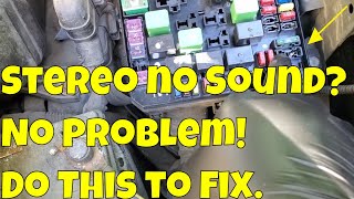 How to fix Stereo not working but Turn signal chiming in a 2009 Mitsubishi  Outlander