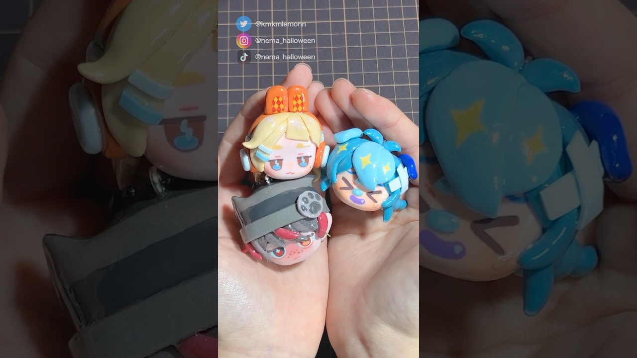 【ダイソー粘土で】生首キーホルダー作ってみた😛#clay #figure #100均