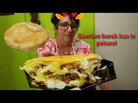 Niški ekmek burek sa kupovne kore recept/Perfect burek recipe, borek with meat CRISPY LIKE A CHIPS