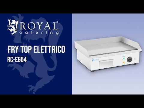 Video - Fry top elettrico - Piastra liscia in acciaio inox - 55 cm - Royal Catering - 3000 W