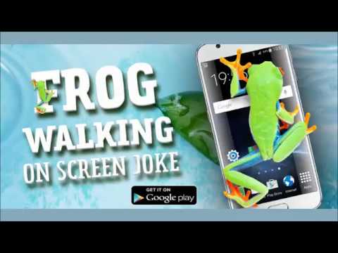 Frog walking on screen joke Video