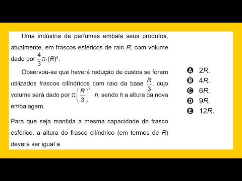 QUESTÃO 169 ENEM 2016 Uma indústria de perfumes embala seus produtos, atualmente, em frascos