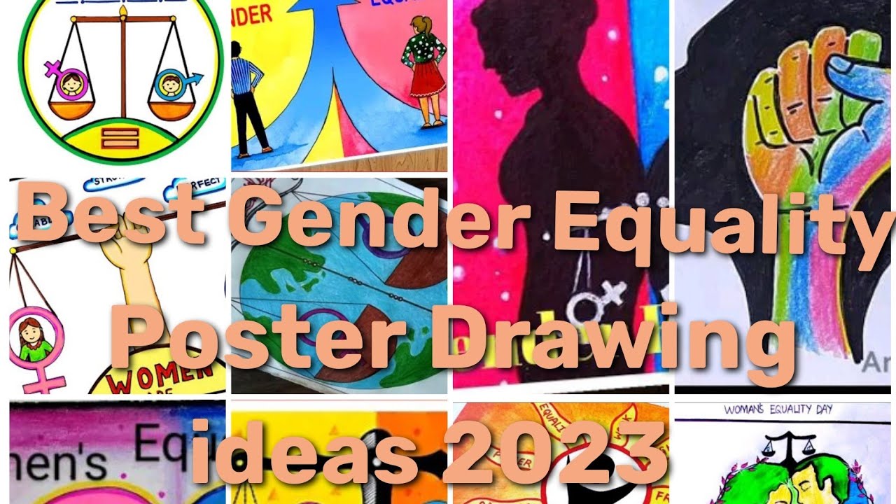 How to draw Gender Equality Drawing |  Poster making ideas | Woman's day  Poster drawing