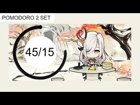 [POV: Study with Shenhe] genshin impact pomodoro 2set (45/15) with relaxing music & forest ambience