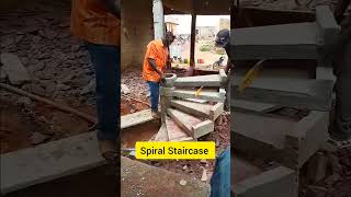 Precast Spiral Concrete Staircase Installation! #shorts #construction