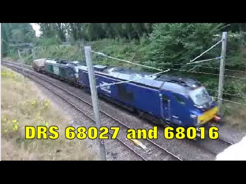 DRS 68027 and 68016 Haul 6M63 Past Pleck Park