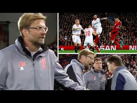 Liverpool boss Jurgen Klopp clashes with Sevilla bench over Eduardo Berrizzo red card