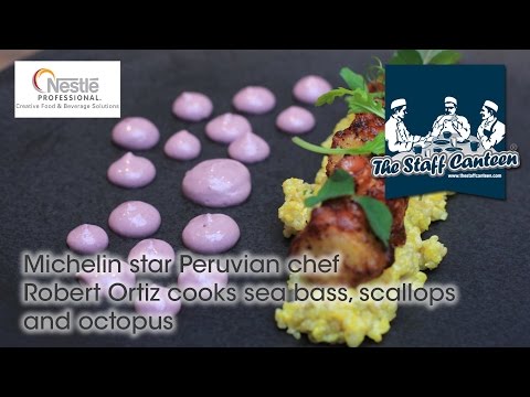 Michelin star Peruvian chef Robert Ortiz cooks sea bass, scallops and octopus