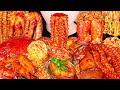 ASMR SPICY SEAFOOD BOIL CRAB OCTOPUS SCALLOP ENOKI MUSHROOM KOREAN RECIPE EATING MUKBANG 먹방