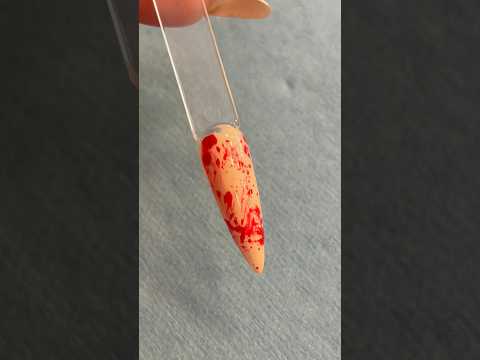 EASY BLOOD SPLATTER NAILS #bloodsplatternails#halloweennails#nailarttutorial