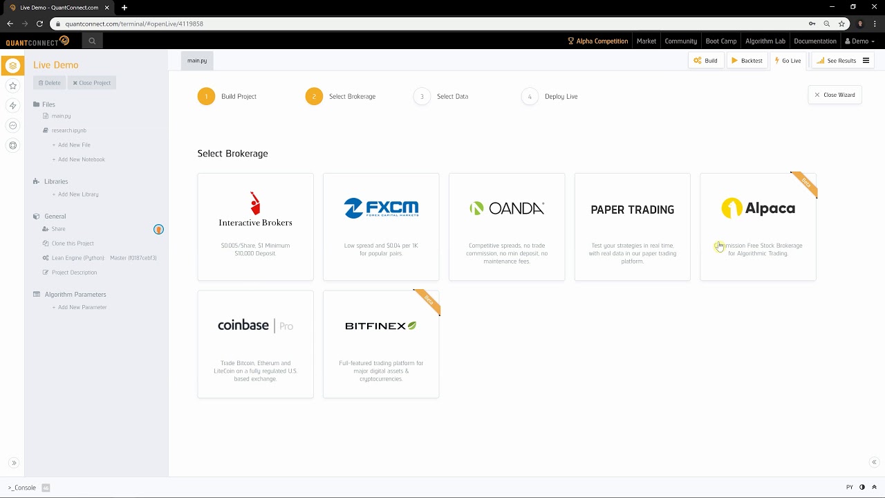 How to Live Trade in QuantConnect