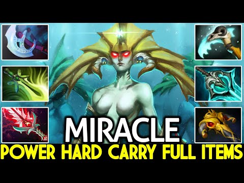 MIRACLE [Naga Siren] Power Hard Carry Full Items VS Top 1 Rank Dota 2