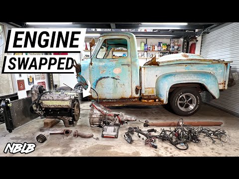 Thumbnail for My Abandoned 1955 Ford F100 Gets a Modern V8 Engine Swap by 1955 Ford