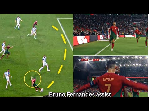Cristiano Ronaldo Wonderful Goal with Assist from Bruno Fernandes 🔥| Portugal vs Slovakia 😱