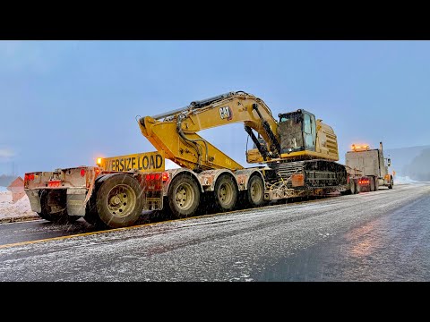 Pulling a heavy load up Hwy 20A in Warsaw New York