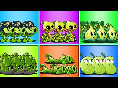 Random 6 Green Team Plants Battlez - Who Will Win? - PvZ 2 Plant vs Plant