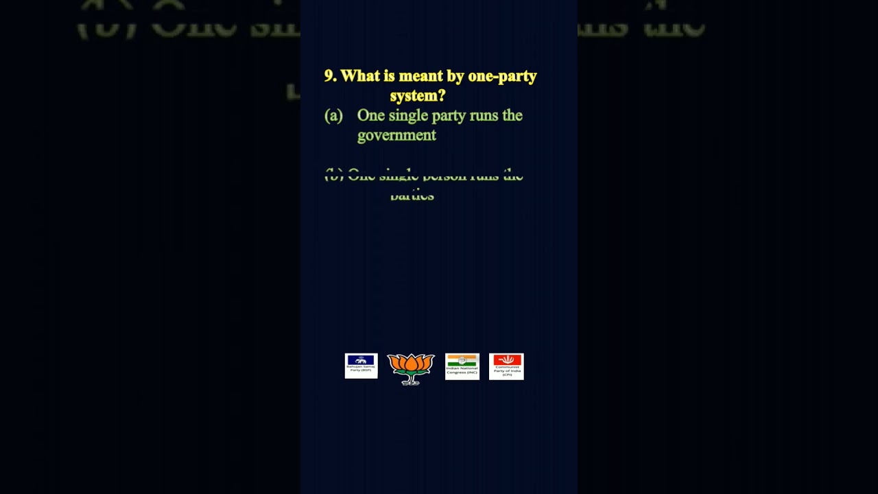 Political Parties CBSE Class 10 #mcqs #politicalpartiesclass10