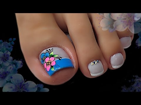 Como hacer flores en tus uñas / diseño de uñas para pies #nailart #naildesing