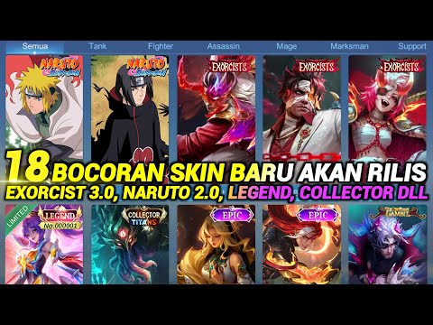 18 NEW SKINS RELEASE SCHEDULE!! EXORCIST 3.0, NARUTO 2.0, LEGEND, COLLECTOR, ALLSTAR, EPIC, ETC. ...