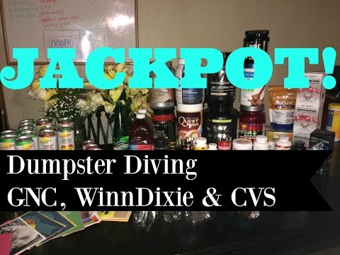 JACKPOT Dumpster Diving GNC, WinnDixie & CVS Video