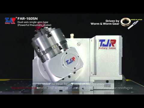 TJR rotary table - Tilt axis driven by Japan-made worm & gear [FAR-160SN]