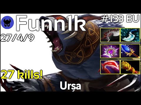 27 kills! Funn1k plays Ursa!!! Dota 2 7.21