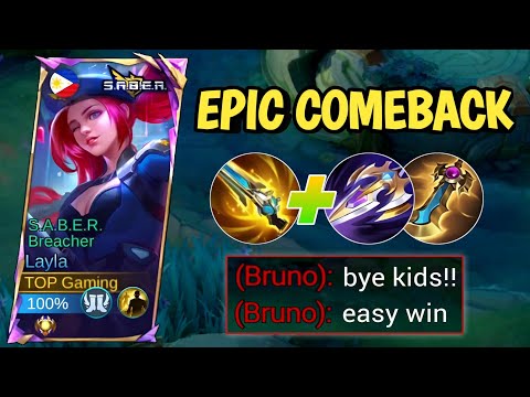 EPIC COMEBACK: INTENSE BATTLE LAYLA LATE GAME CARRY!! - MLBB