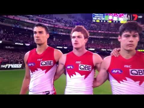 AFL Finals 2016 - Australian National Anthem (Geelong vs Sydney Swans)