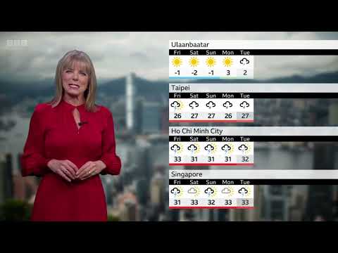 Louise Lear Australasia weather forecast BBC October 22nd 2025
