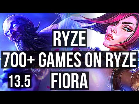 RYZE vs FIORA (TOP) | 8/0/3, 700+ games, Legendary | KR Master | 13.5