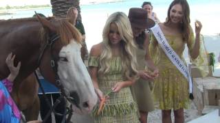 'Models wasted on St.Kilda Beach for Victoria Racing Launch'