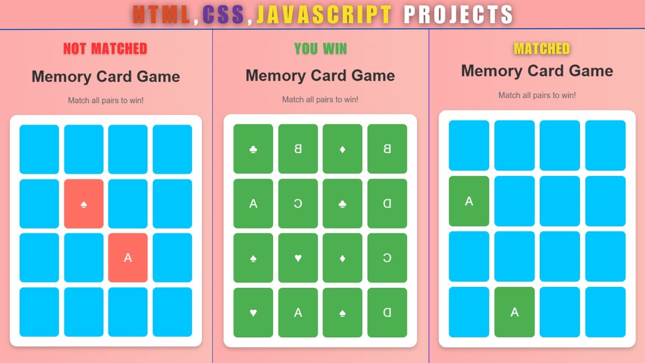 Memory Card Game Tutorial Using HTML, CSS & JavaScript | Beginner-Friendly Project (2025