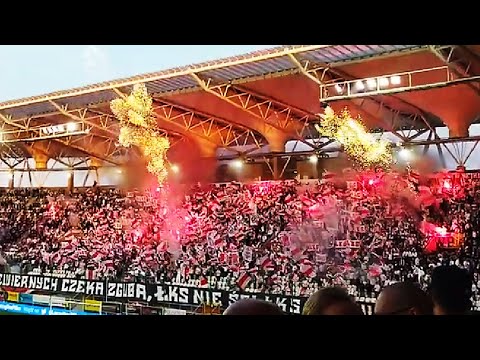 68 Derby Łodzi : ŁKS Łódź - Widzew Łódź . Fajerwerki na stadionie | 03.05.2022